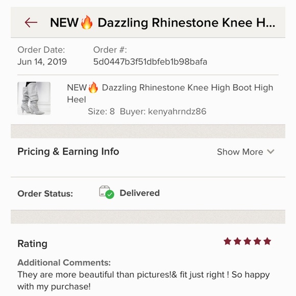 NEW๐ฅ Dazzling Rhinestone Knee High Boot High Heel - Picture 7 of 7